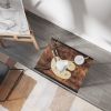 Antique color double-layer shelf with pulleys(Black+Rustic Brown)