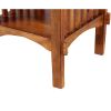 Spacious Mango Wood Telephone Stand with Slatted Side Panels, Brown