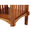 Spacious Mango Wood Telephone Stand with Slatted Side Panels, Brown