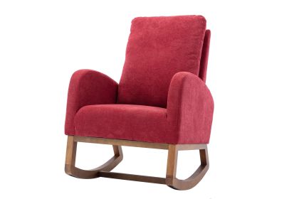 COOLMORE living room Comfortable rocking chair living room chair Red