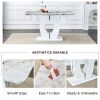 Modern minimalist white marble patterned dining table, bar table. A rectangular office desk. Game table. Table. Used in restaurants, living rooms, ter