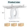 Modern minimalist white marble patterned dining table, bar table. A rectangular office desk. Game table. Table. Used in restaurants, living rooms, ter
