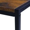 Antique color double-layer shelf with pulleys(Black+Rustic Brown)