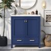 30" Blue Bathroom Vanity with Single Sink, Combo Cabinet Undermount Sink, Bathroom Storage Cabinet with 2 Doors and a Drawer, Soft Closing, Multifunct