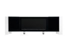 ON-TREND Modern TV Stand with 34.2" Non-heating Electric Fireplace, High Gloss Entertainment Center with 2 Cabinets, Media Console for TVs up to 78",